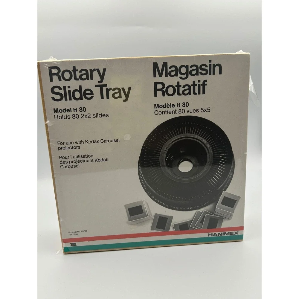 Hanimex Model H 80 Rotary Slide Tray for Kodak Carousel Projectors 80 Slides NWT